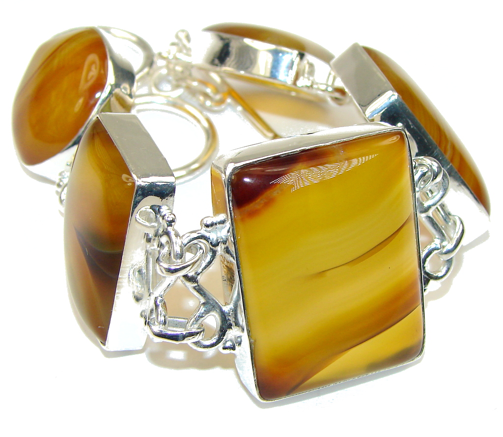 Simple Beauty! Botswana Agate Sterling Silver Bracelet