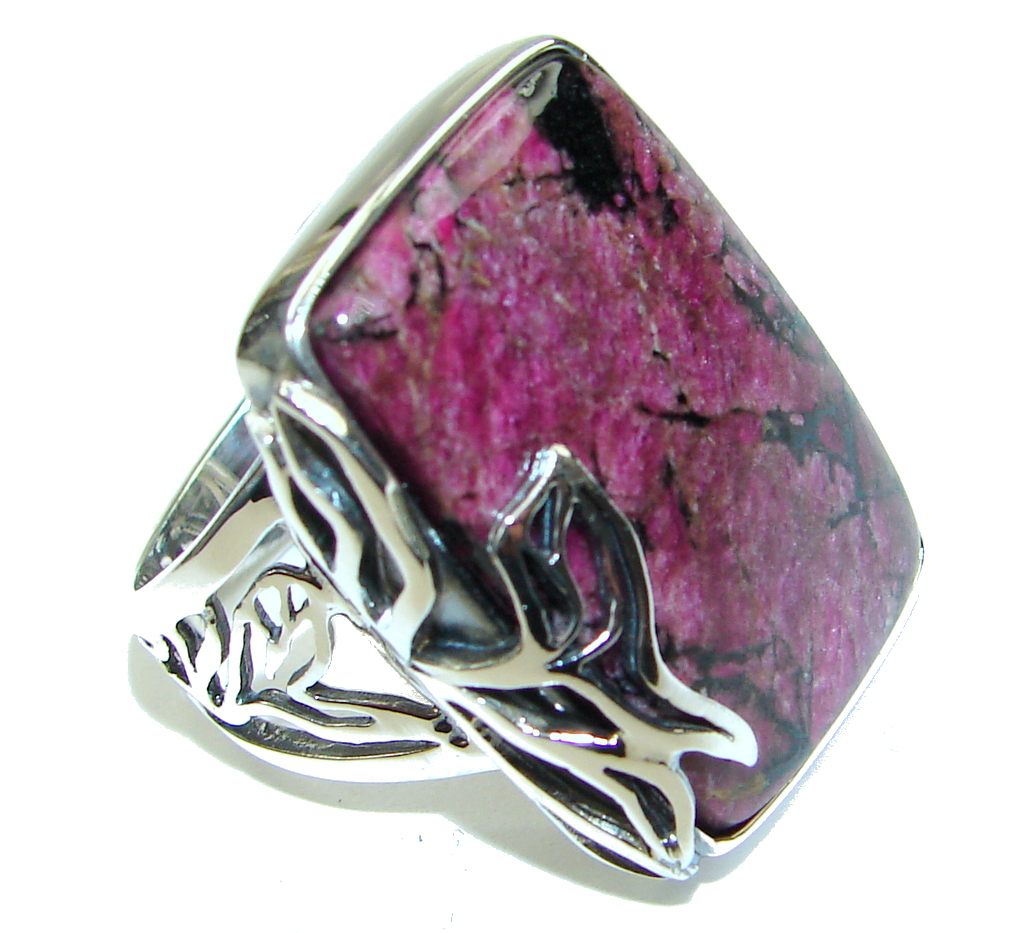 AAA Russian Eudialyte Sterling Silver Ring s. 7 1/4 - adjustable