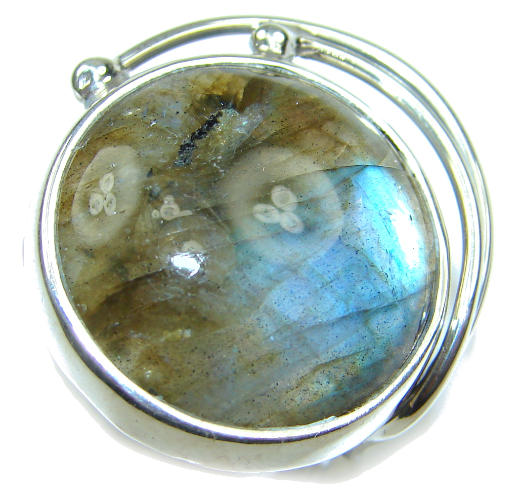 Amazing! AAA Labradorite Sterling Silver Ring s. 9 - Adjustable