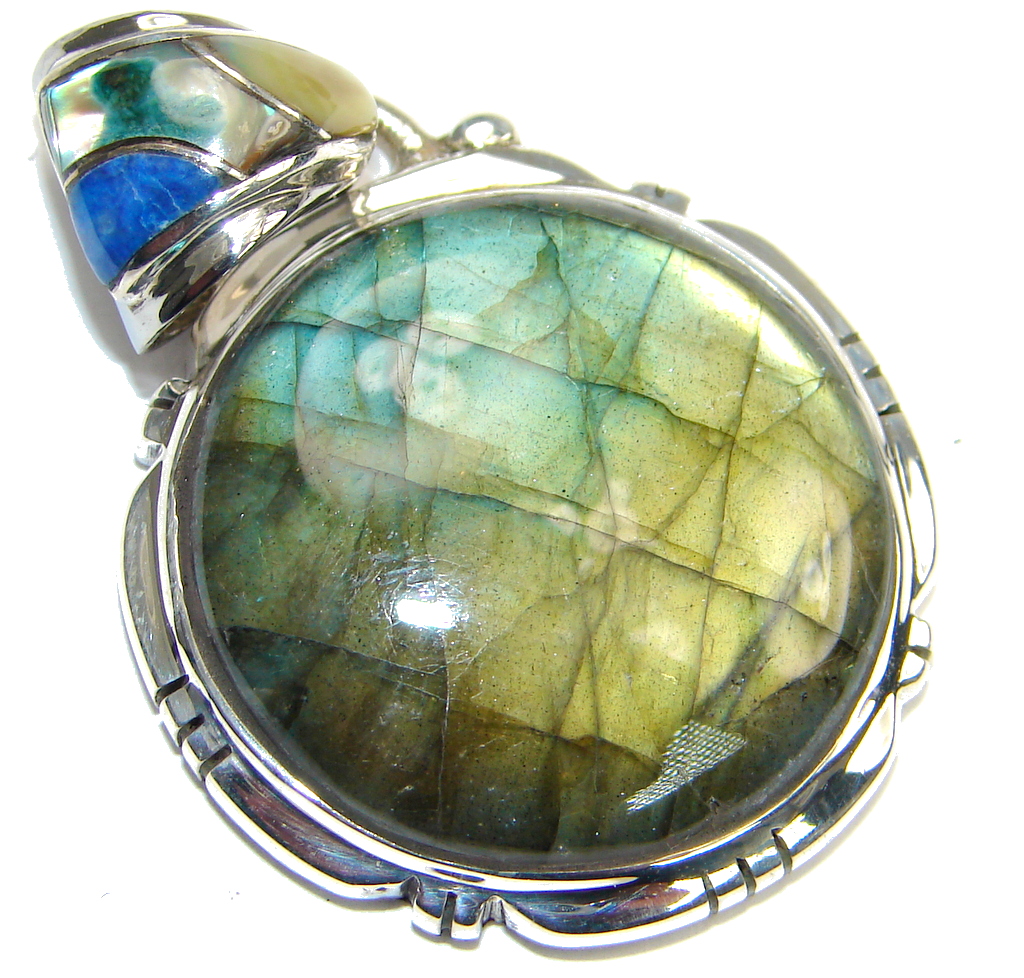 Amazing! Blue Labradorite Sterling Silver Pendant