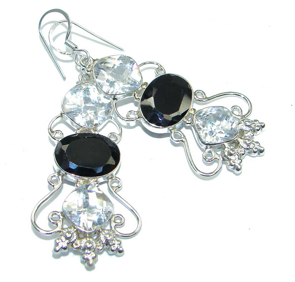 Night Time! Silver Hematite Sterling Silver earrings