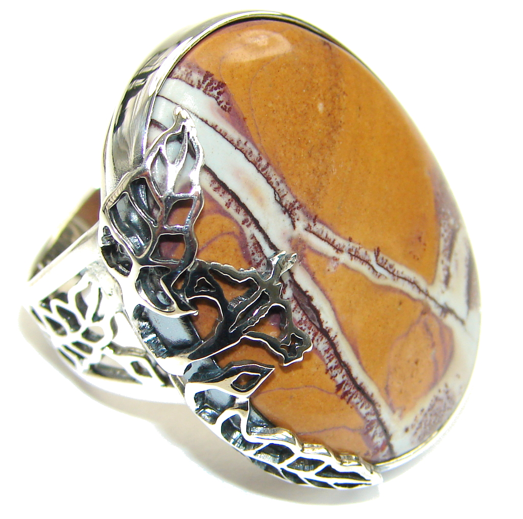 Amazing! AAA Morrisonite Jasper Sterling Silver Ring s. 9 - Adjustable