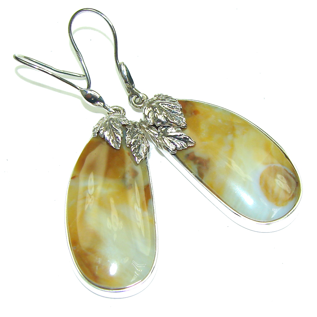 Pure Beauty! Montana Agate Sterling Silver earrings / Long