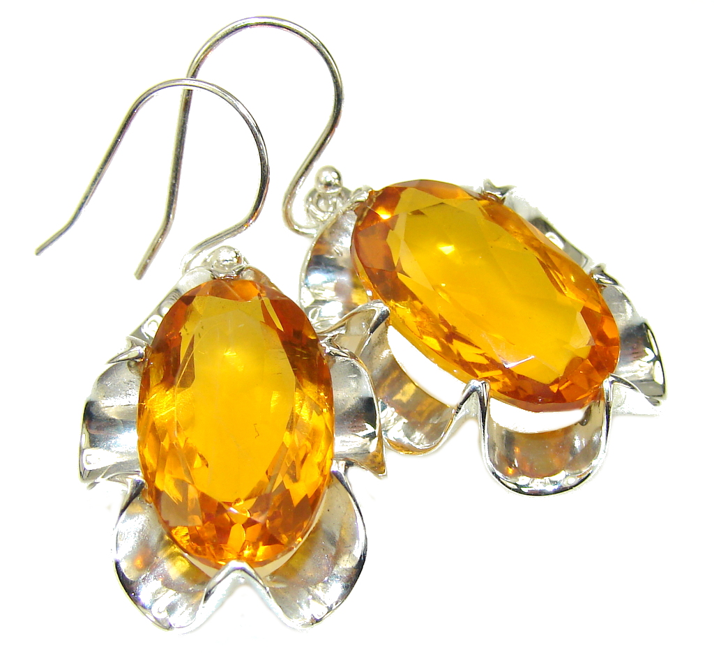 Bali Secret! Created Golden Topaz Sterling Silver earrings
