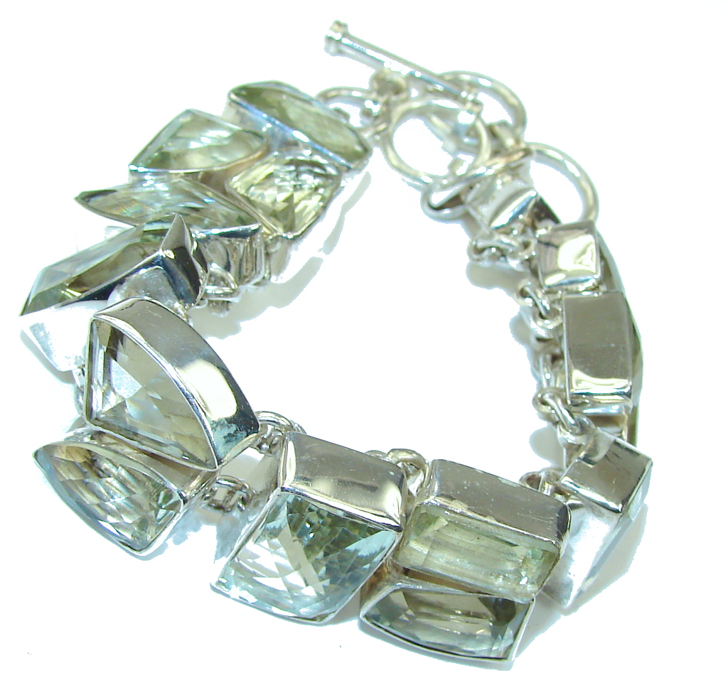 Summer Day! Yellow Citrine Sterling Silver Bracelet