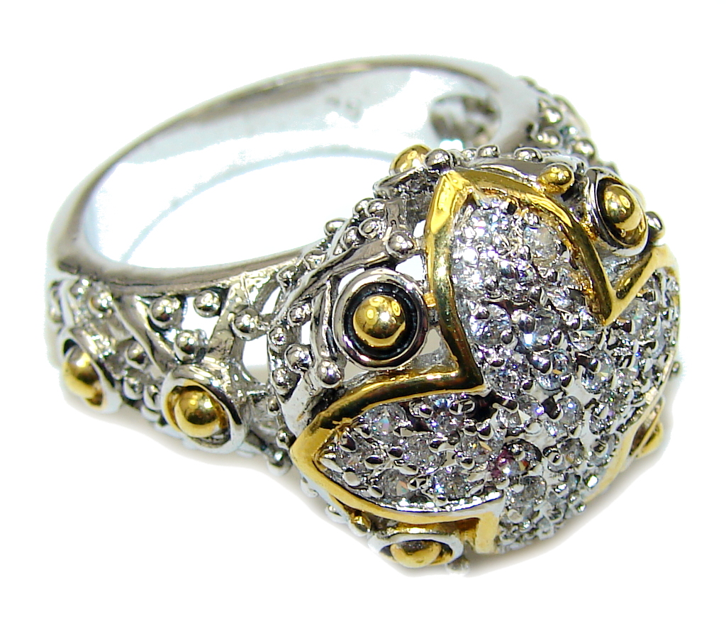 Beautiful Style! White Topaz Sterling Silver Ring s. 9