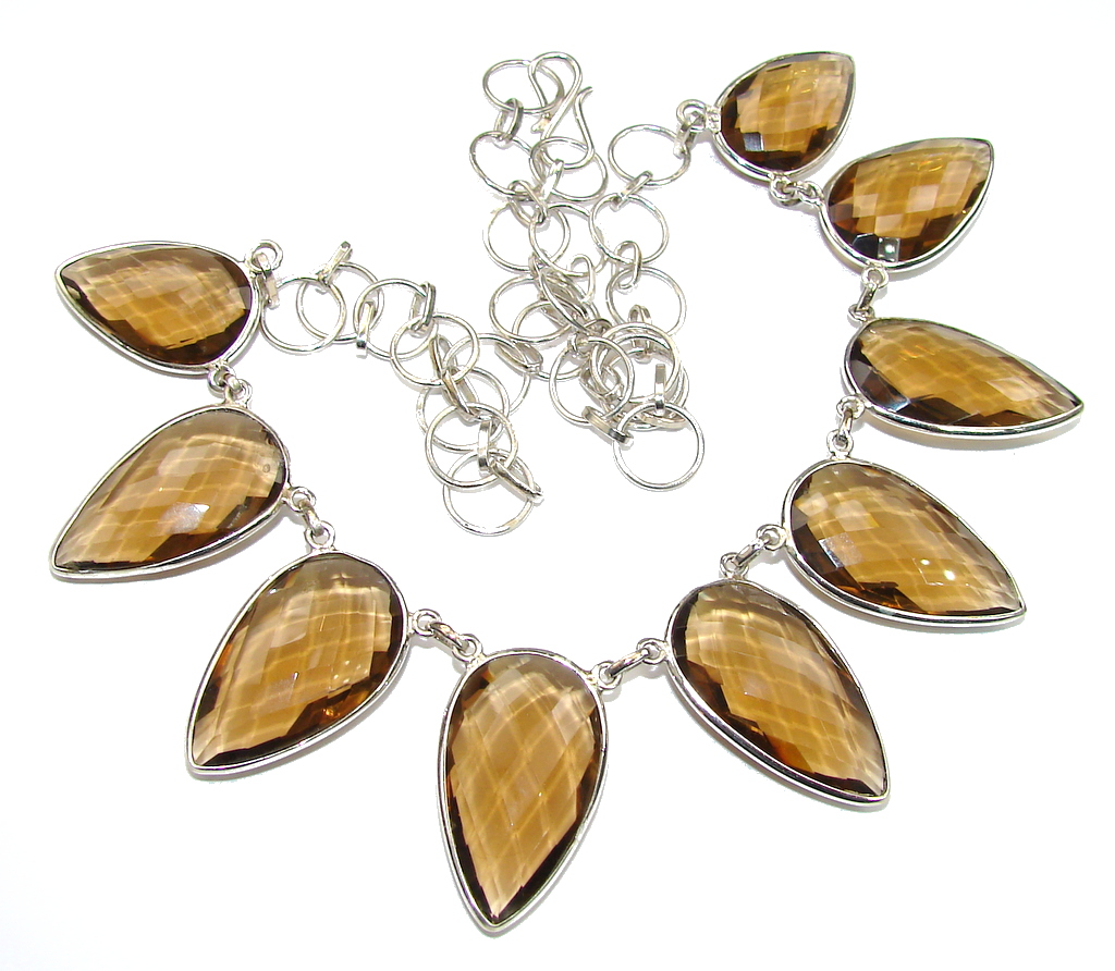 Duality In Brown! Light Smoky Topaz Sterling Silver necklace