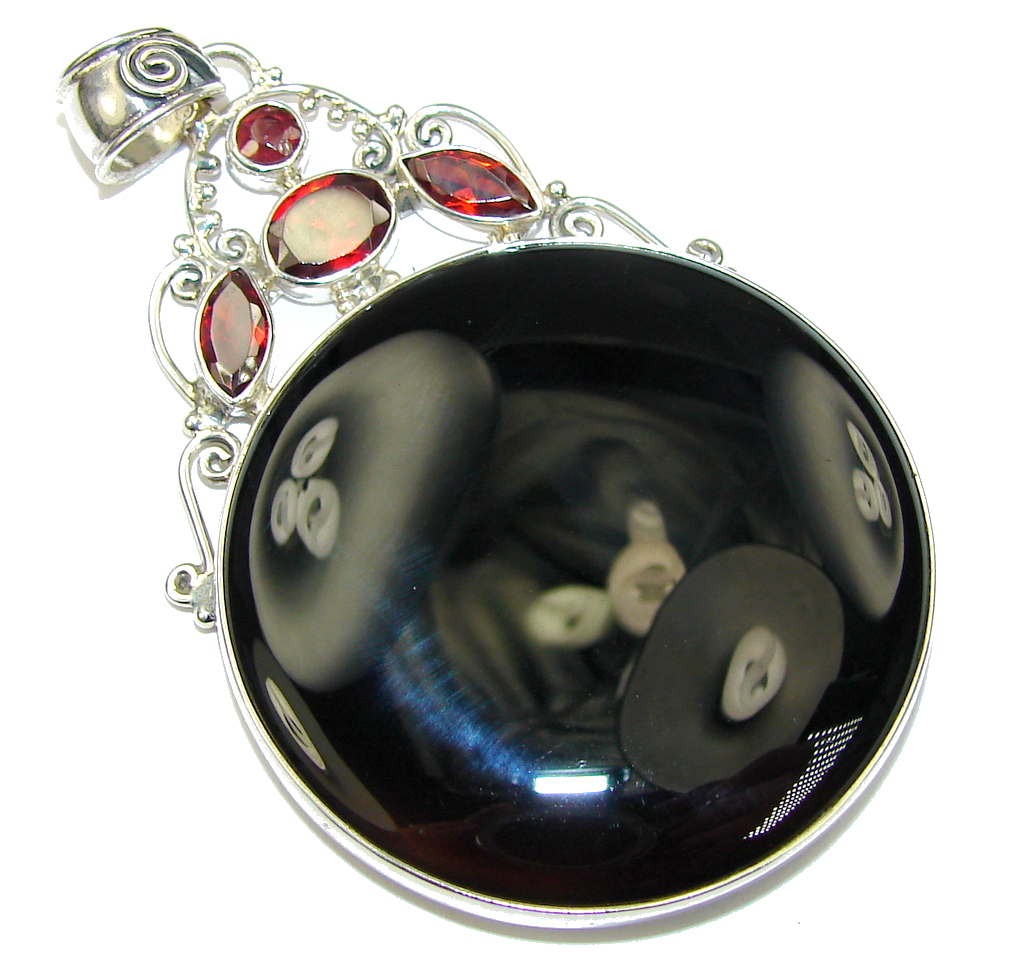 Fabulous! Black Onyx Sterling Silver Pendant