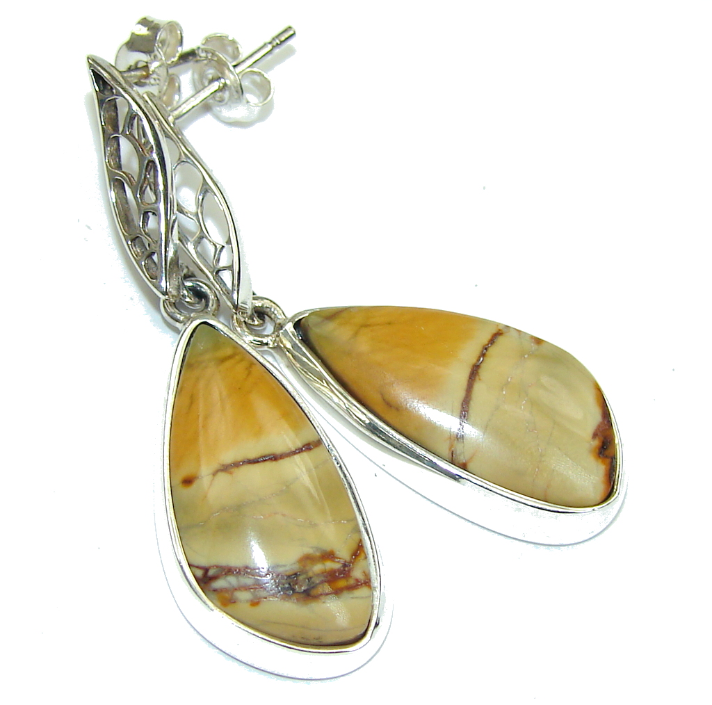 Amazing Brown Owhyee Jasper Sterling Silver earrings