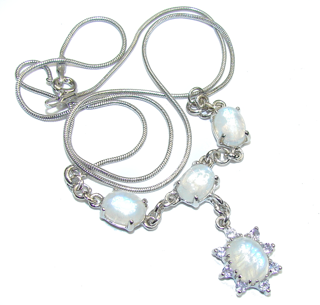 Heavenly Love! White Moonstone Sterling Silver necklace
