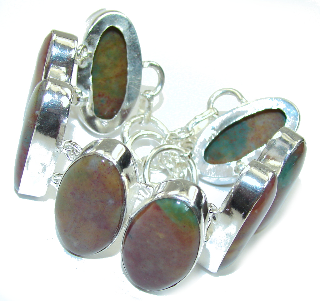 Beautiful Style! Montana Agate Sterling Silver Bracelet