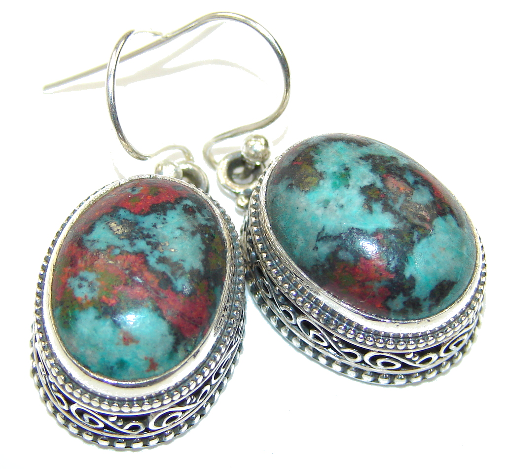 Beauty! Red Sonora Jasper Sterling Silver Earrings