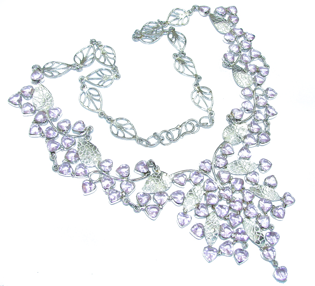 Rose Garden AAA Pink Topaz Sterling Silver necklace