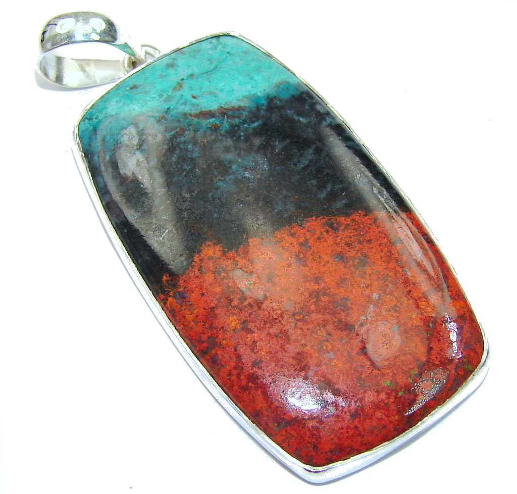 Amazing AAA Red Sonora Jasper Sterling Silver Pendant