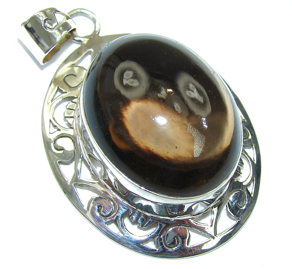 Bali Secret! Brown Smoky Topaz Sterling Silver Pendant