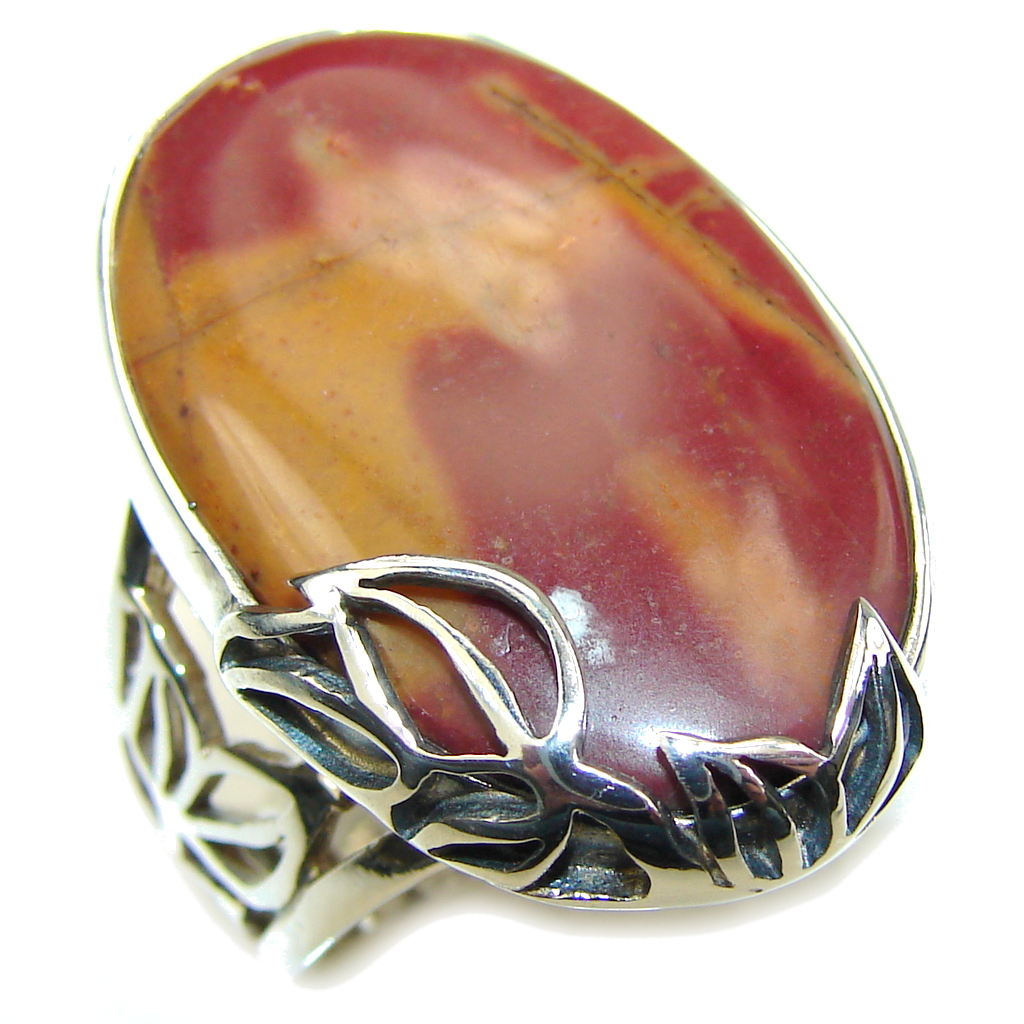 Bali Secret! AAA Red Creek Jasper Sterling Silver Ring s. 8- adjustable