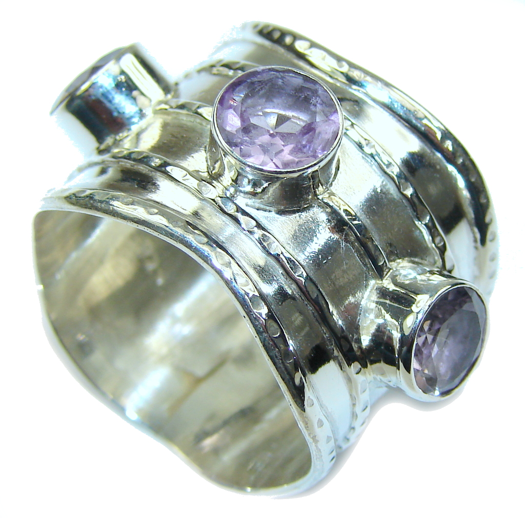 Amazing Light Purple Amethyst Sterling Silver ring s. 11