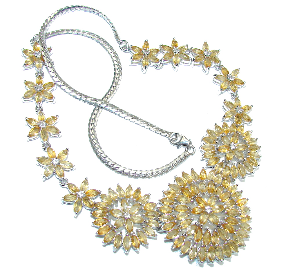 Awakening Natural faceted Citrine Sterling Silver necklace