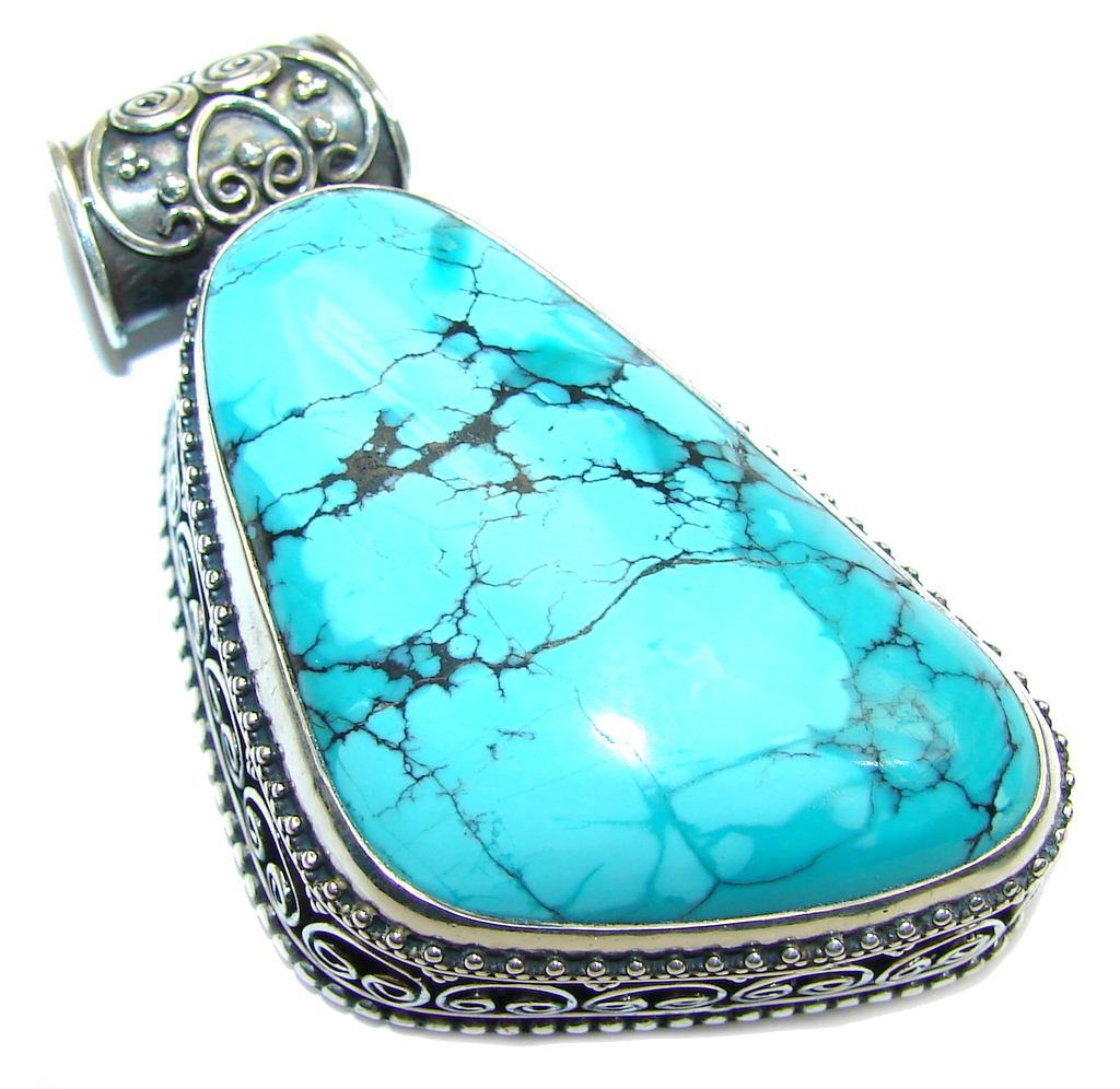 Royal Splendor Royston Blue Turquoise Sterling Silver Pendant