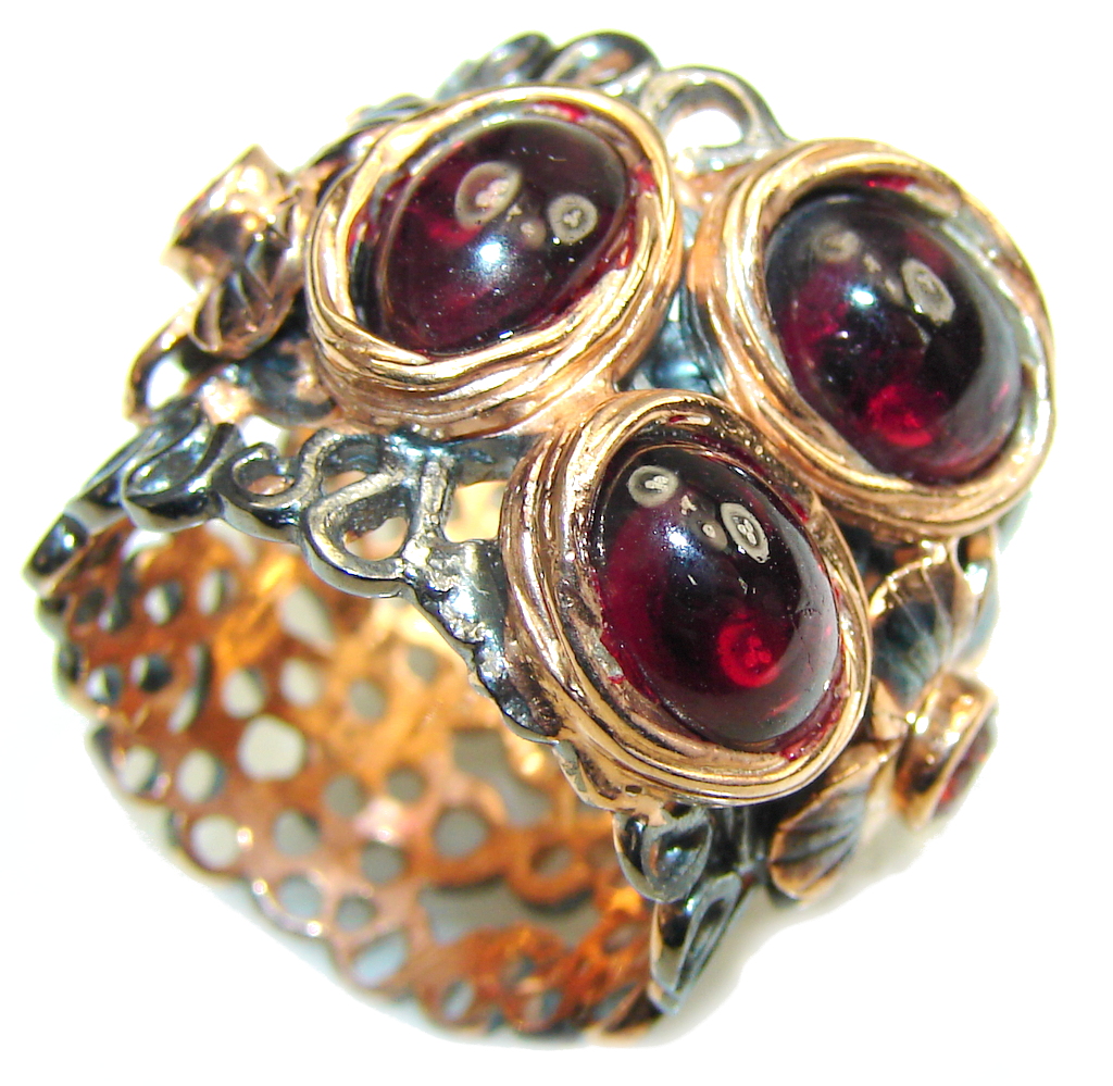 Amazing AAA Tourmaline, Rose Gold Plated, Rodium Plated Sterling Silver Ring s. 6