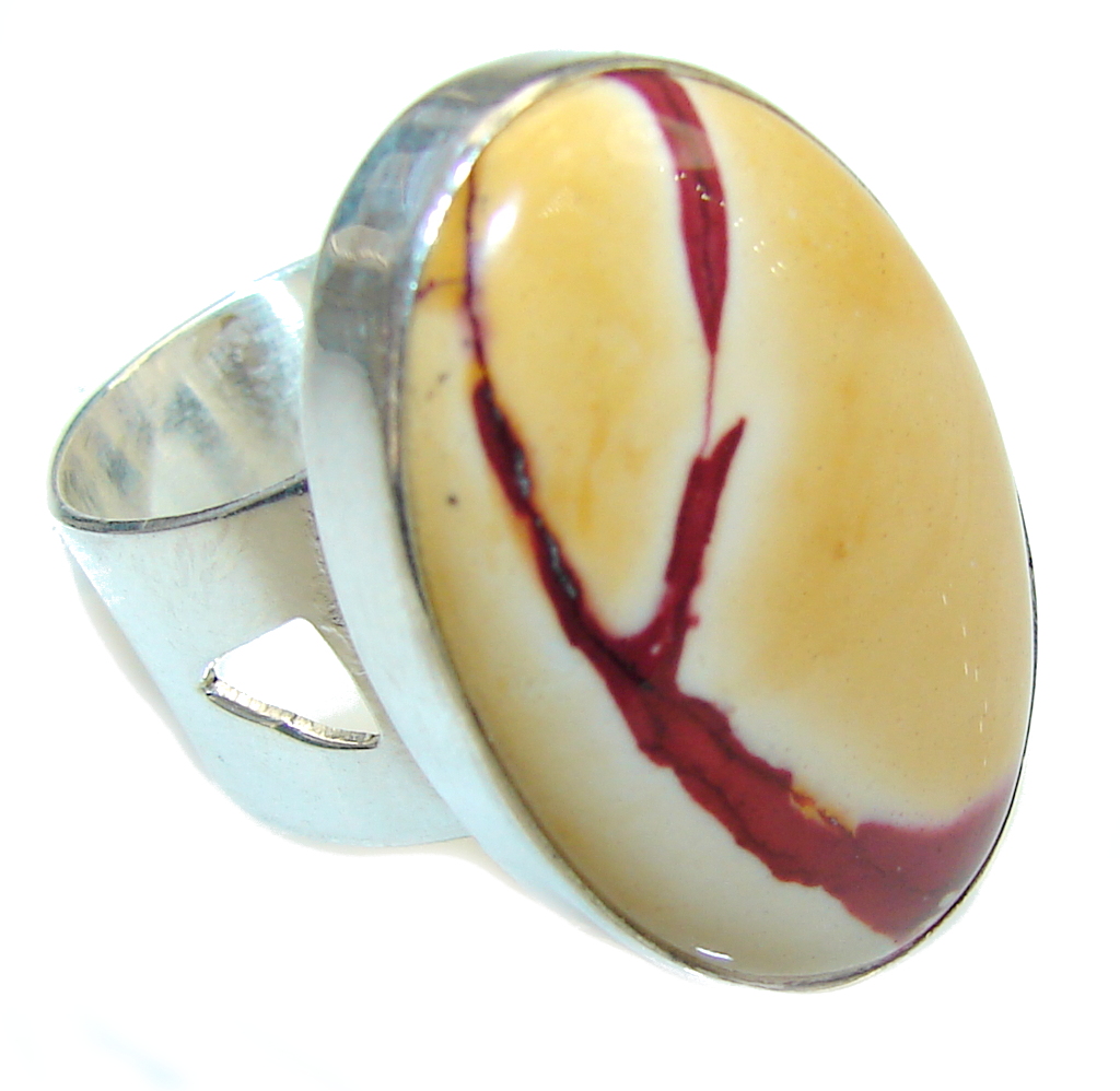 Amazing AAA Mookaite Sterling Silver Ring s. 6 -adjustable