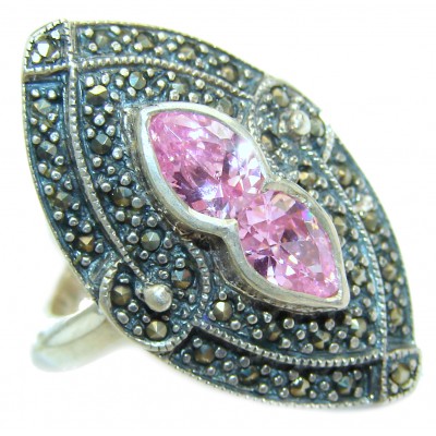 Energizing Cubic Zirconia .925 Sterling Silver handmade Ring size 6 1/4