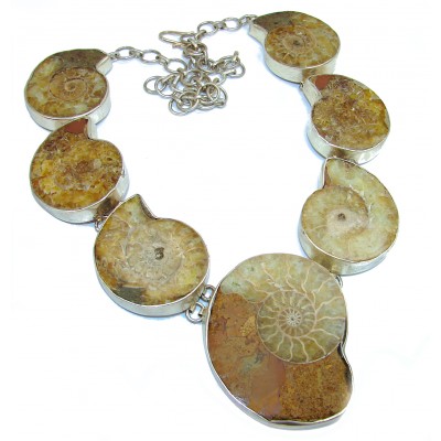 147.55g Aura Of Beauty genuine Ammonite .925 Sterling Silver handcrafted Necklace