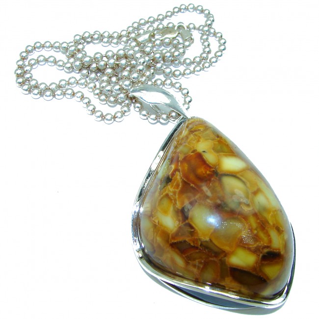 Natural Beauty Golden Polish Amber .925 Sterling Silver handmade necklace