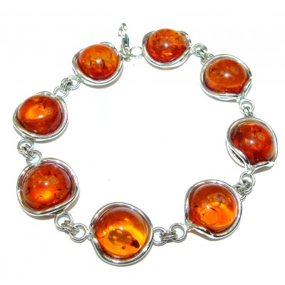 Beautiful Amber .925 Sterling Silver handcrafted Bracelet