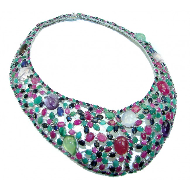 167.8 grams Diva's Desire authentic Ruby .925 Sterling Silver handcrafted LARGE necklace