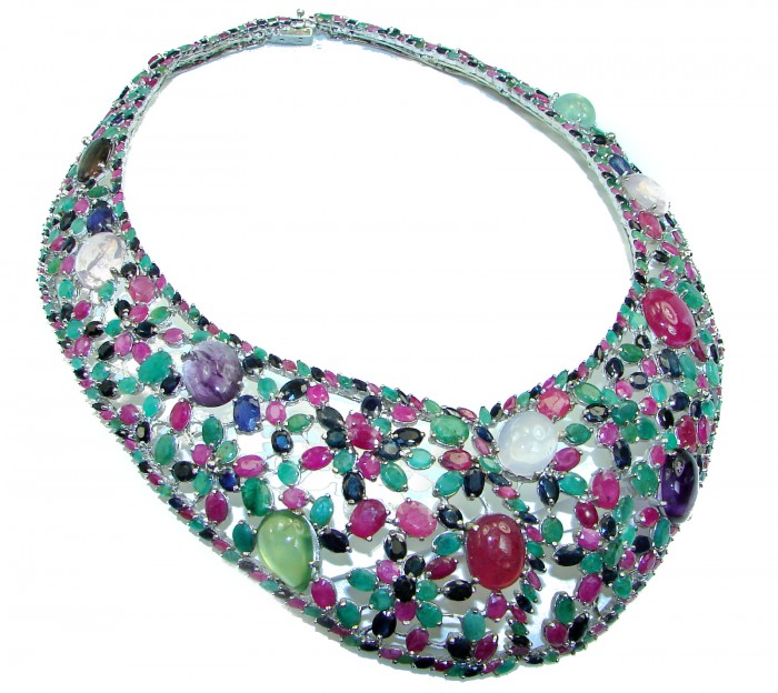 167.8 grams Diva's Desire authentic Ruby .925 Sterling Silver handcrafted LARGE necklace