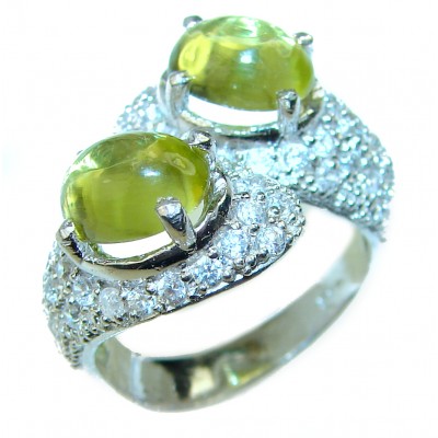Spring Flower authentic Peridot .925 Sterling Silver ring s. 6