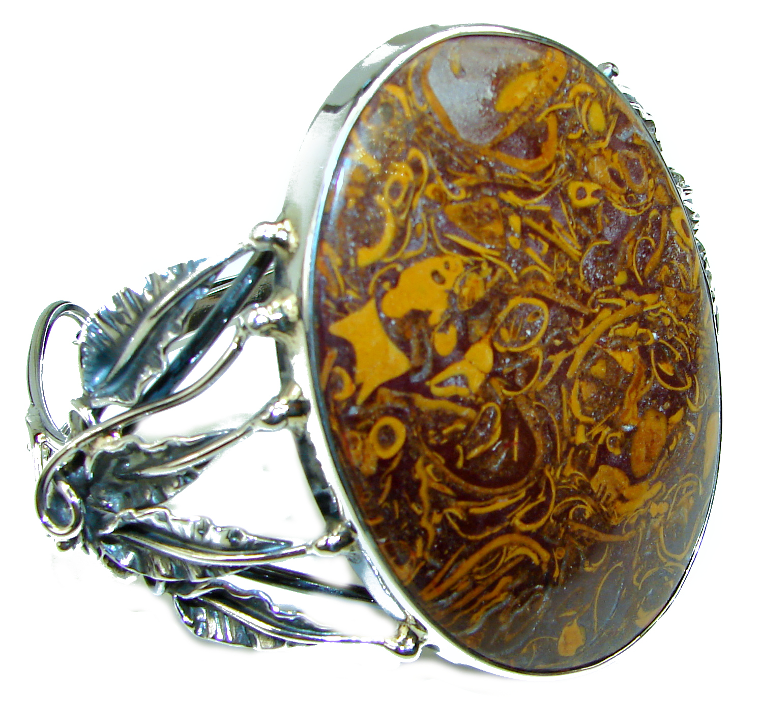 Remembrance Genuine Crinoid Fossil .925 Sterling Silver handcarfted Bracelet