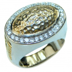 Bali Design 2 tones .925 Sterling Silver handcrafted ring; s. 6