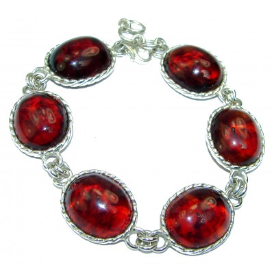 Beautiful Amber .925 Sterling Silver handcrafted Bracelet