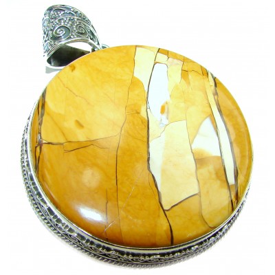 58.9 grams Australian Bracciated Mookaite Jasper .925 Sterling Silver handcrafted pendant