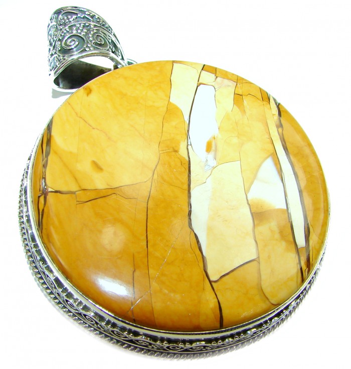 58.9 grams Australian Bracciated Mookaite Jasper .925 Sterling Silver handcrafted pendant