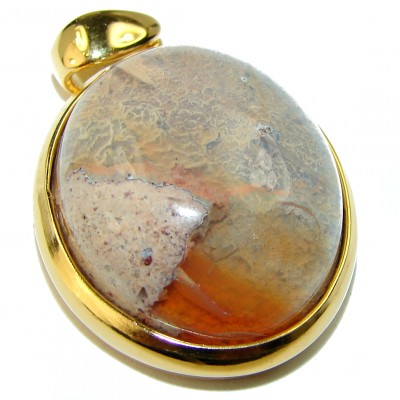 Bonfire Night Natural Mexican Fire Opal 14K Gold over .925 Sterling Silver handmade Pendant