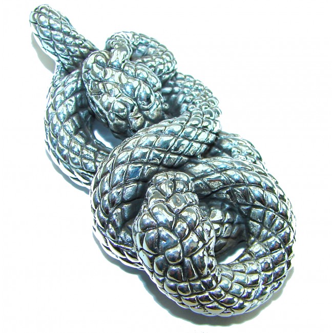 Boa Snake Marcasite .925 Sterling Silver Bali made Pendant