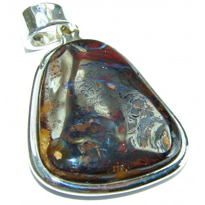 Authentic Australian Boulder Opal .925 Sterling Silver handmade Pendant