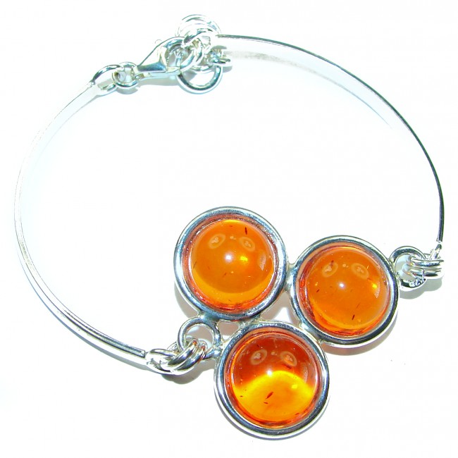 Excellent Baltic Amber .925 Sterling Silver entirely handcrafted Bracelet