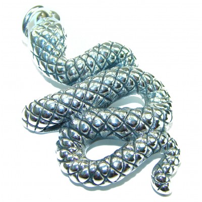 Boa Snake Marcasite .925 Sterling Silver Bali made Pendant
