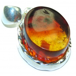 Vintage Beauty authentic Baltic Amber .925 Sterling Silver handcrafted pendant