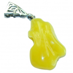 Vintage Beauty authentic Baltic Amber .925 Sterling Silver handcrafted pendant