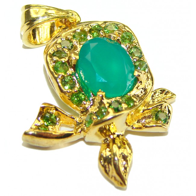 Jade 14K Gold over .925 Sterling Silver handcrafted pendant