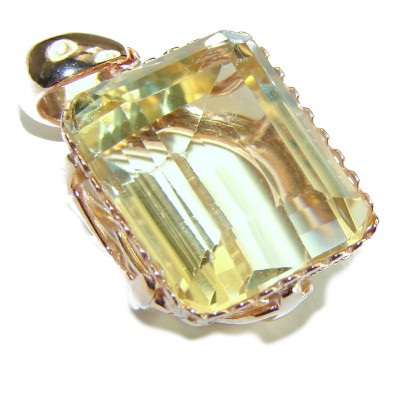 Phenomenal Citrine 14K Rose Gold over .925 Sterling Silver handcrafted Pendant