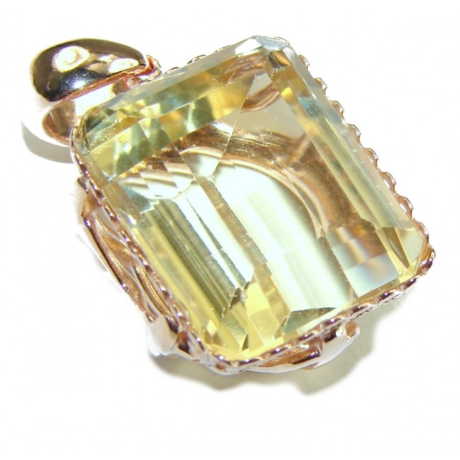Phenomenal Citrine 14K Rose Gold over .925 Sterling Silver handcrafted Pendant