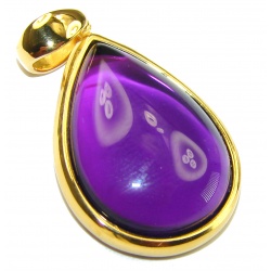 Vintage Design Amethyst 14K Gold over .925 Sterling Silver handcrafted Pendant
