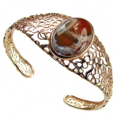 Authentic Mexican Opal handmade 14K Rose Gold over .925 Sterling Silver Bracelet / Cuff