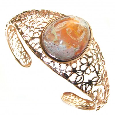 Authentic Mexican Opal handmade 14K Gold over .925 Sterling Silver Bracelet / Cuff